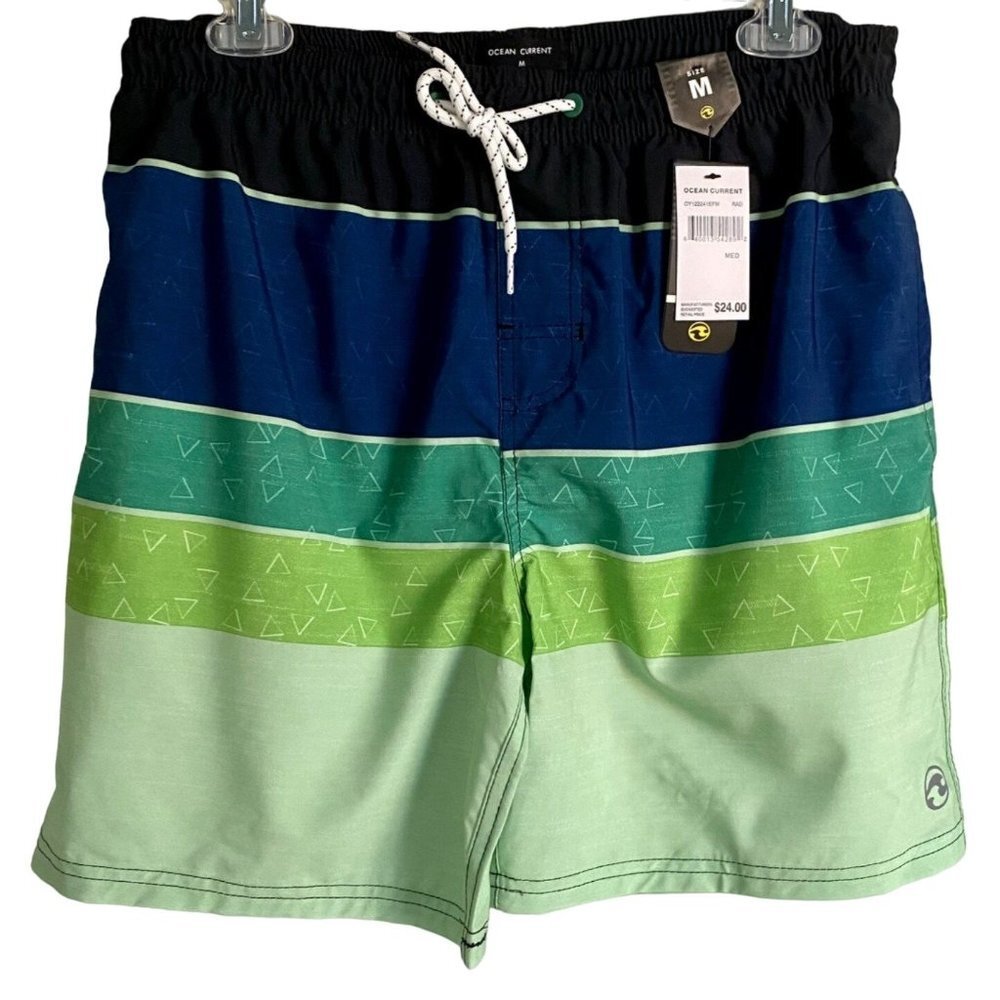 Ocean Current Volley Shorts Swim Trucks Blue Green Men's Medium NEW NWT
